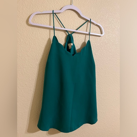 J. Crew scalloped Cami Green Size 2 - Picture 4 of 13